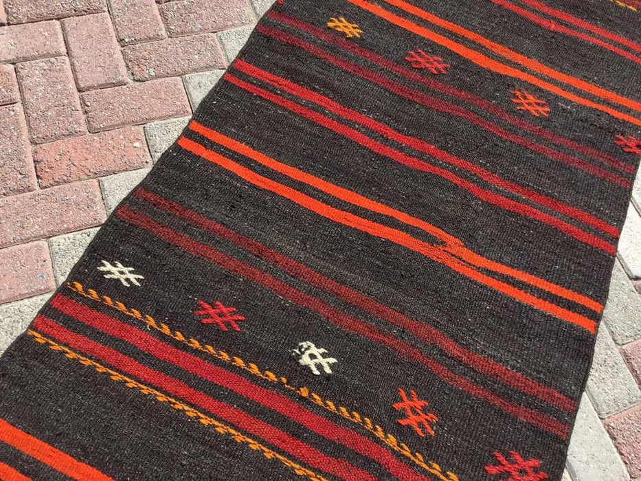 Vintage Turkish Kilim Runner Rug 340cm x 87cm