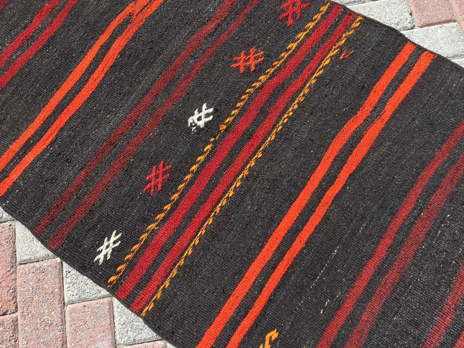 Vintage Turkish Kilim Runner Rug 340cm x 87cm