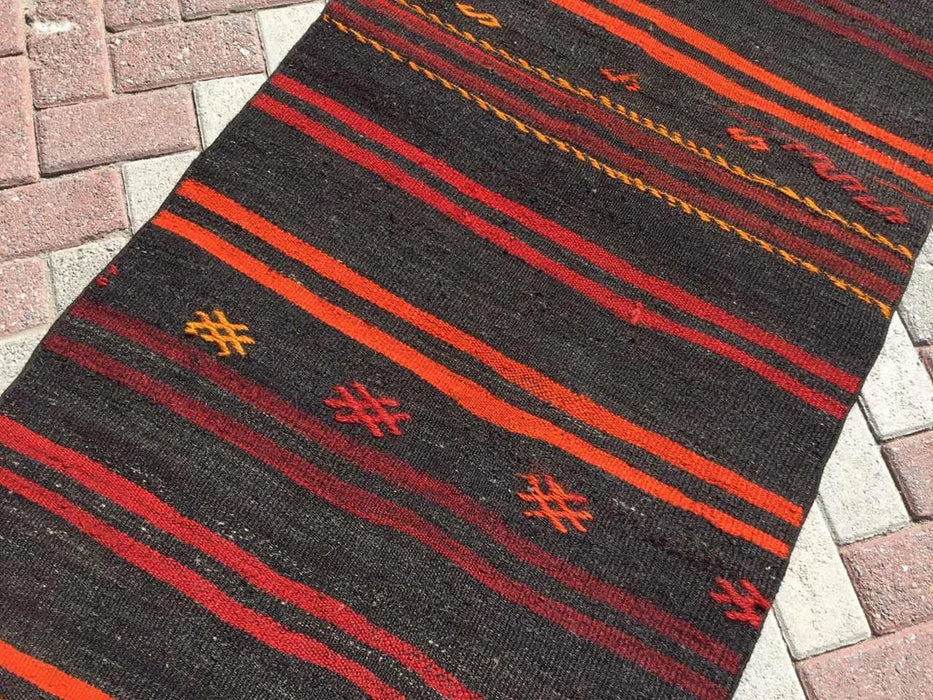 Vintage Turkish Kilim Runner Rug 340cm x 87cm