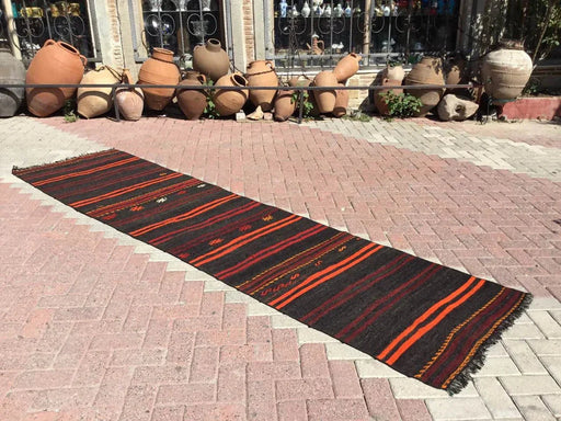 Vintage Turkish Kilim Runner Rug 340cm x 87cm