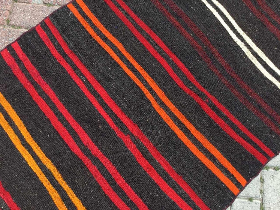 Vintage turkkilainen Kilim juoksumatto 350cm x 87cm #258