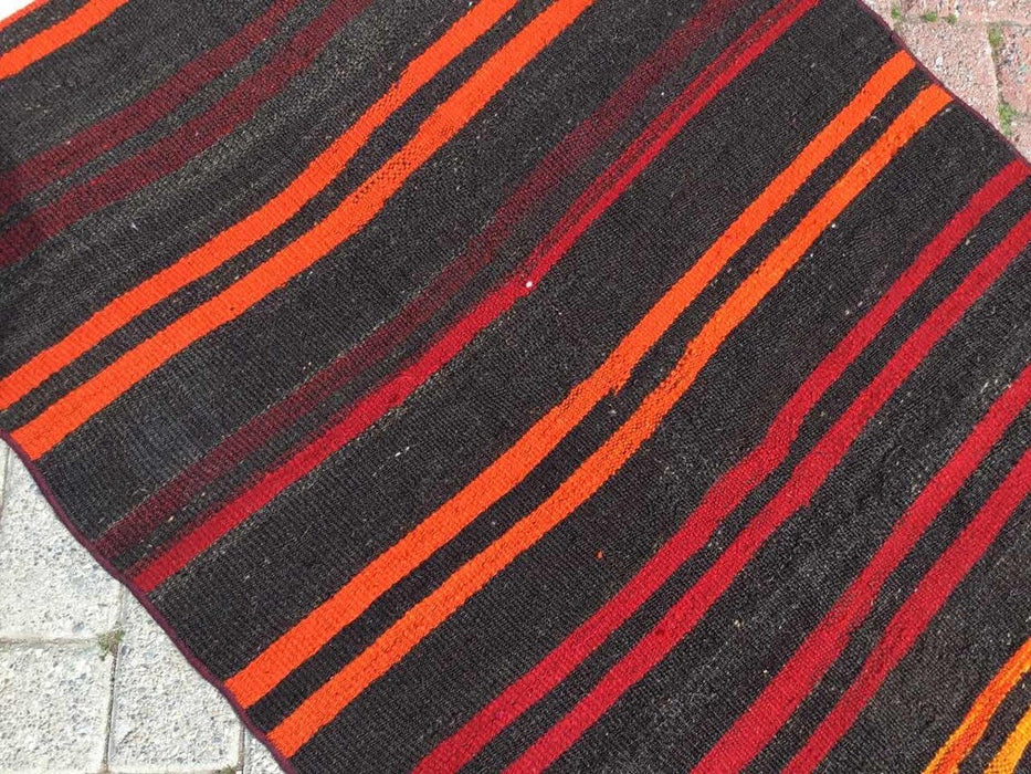 Vintage turkkilainen Kilim juoksumatto 350cm x 87cm #258