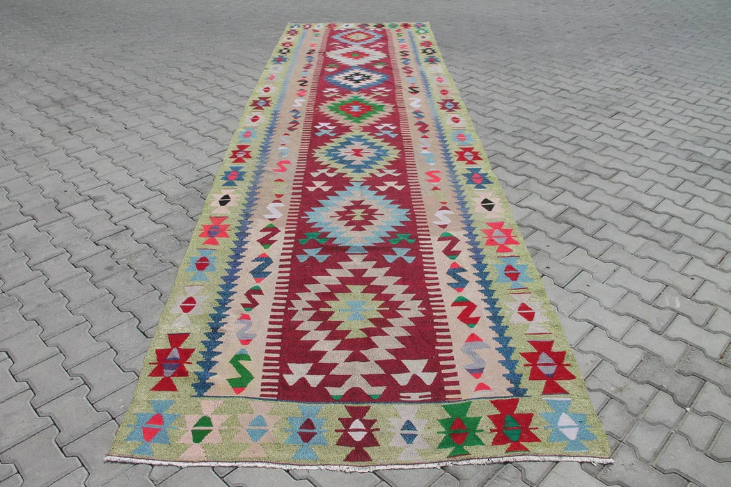 Vintage Turkse Kelim Runner Rug 519Cm X 145Cm