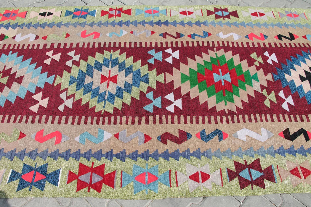 Vintage Turkse Kelim Runner Rug 519Cm X 145Cm