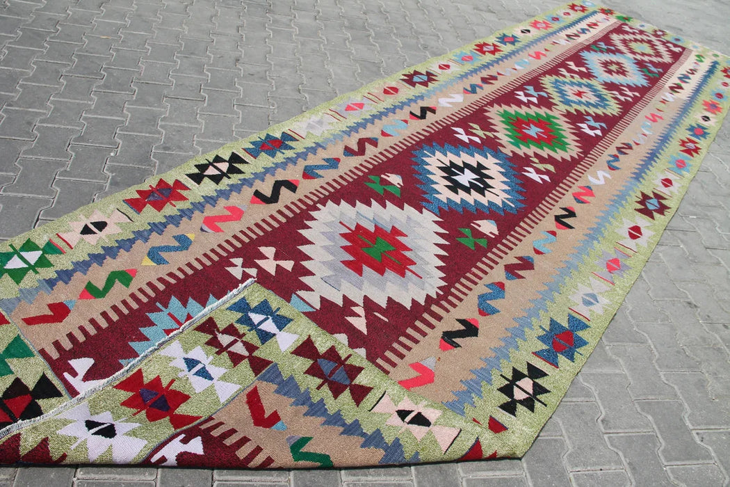 Vintage Turkse Kelim Runner Rug 519Cm X 145Cm