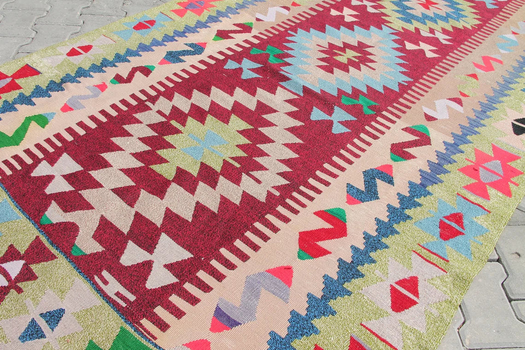 Vintage Turkse Kelim Runner Rug 519Cm X 145Cm