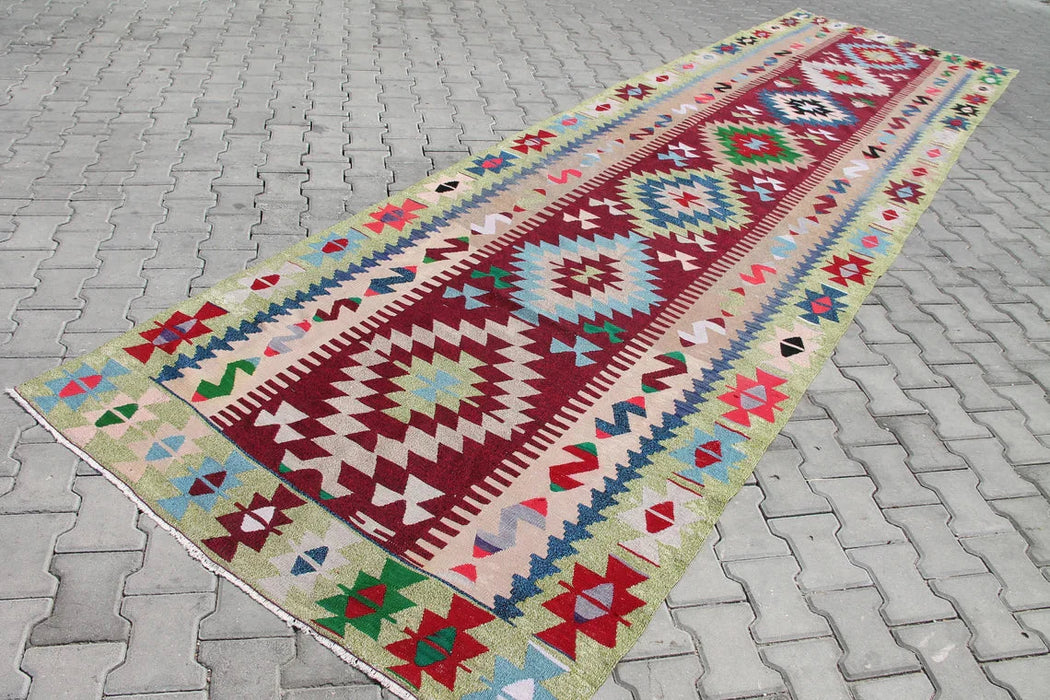 Vintage Turkse Kelim Runner Rug 519Cm X 145Cm