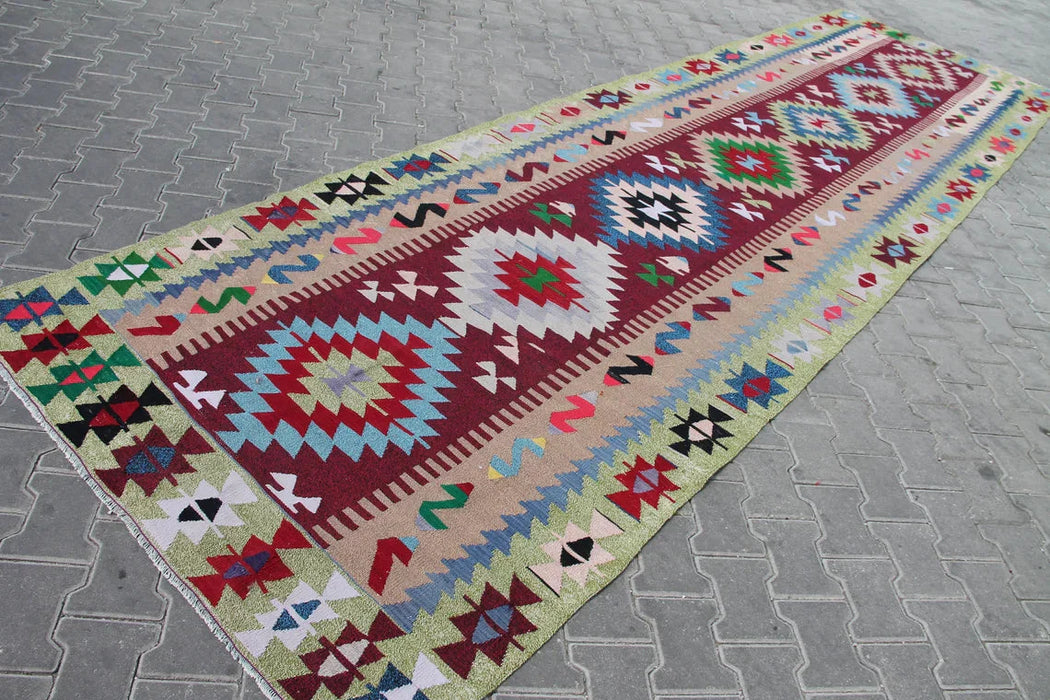 Vintage Turkse Kelim Runner Rug 519Cm X 145Cm