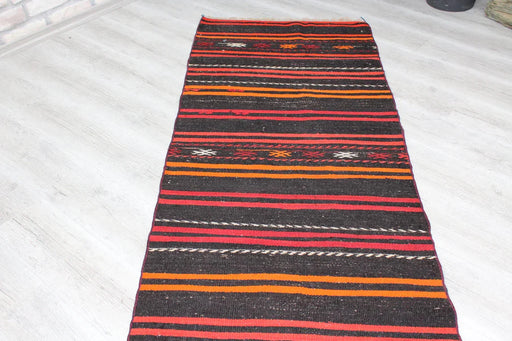 Vintage Turkish Kilim Runner Rug 80x291 Cm Handcrafted