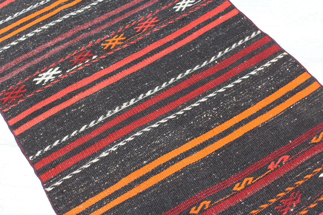 Vintage Turkse Kelim Runner Rug 80x291 Cm Handgemaakt