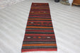 Vintage Turkish Kilim Runner Rug 80x291 Cm Handcrafted
