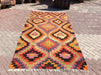 Vintage Turkish Kilim With Diamond Pattern 168x292 cm