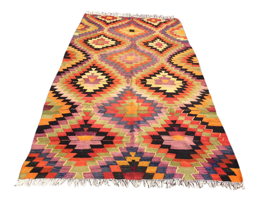 Vintage Turkish Kilim With Diamond Pattern 168x292 cm