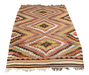 Vintage Turkish Kilim With Diamond Patterns 147cm x 193cm