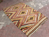 Vintage Turkish Kilim With Diamond Patterns 147cm x 193cm