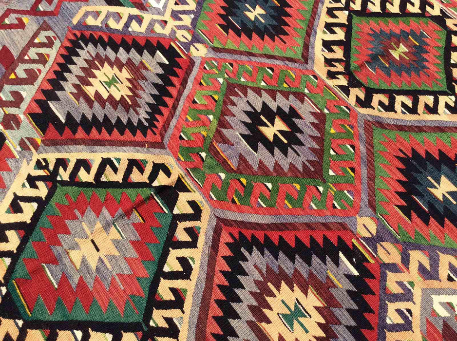 Vintage turkkilainen Kilim Wyatt 147cm x 274cm maalaismainen matto