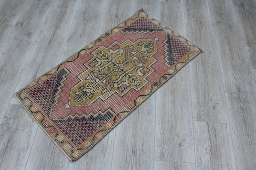 Vintage Turkish Mini Rug 53cm x 102cm Unique Hand-Knotted Piece