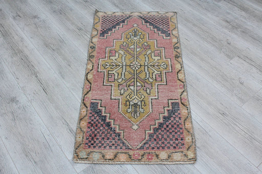 Vintage Turkish Mini Rug 53cm x 102cm Unique Hand-Knotted Piece