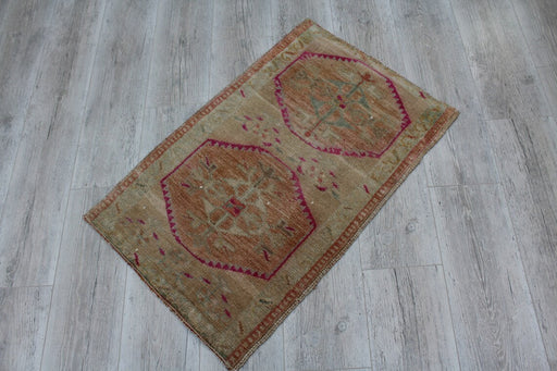 Vintage Turkish Mini Rug 58cm x 89cm Hand-Knotted #534