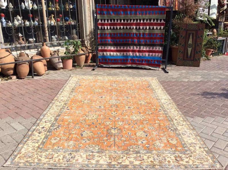 Vintage Turkish Oushak Area Rug 310cm x 193cm Hand Knotted