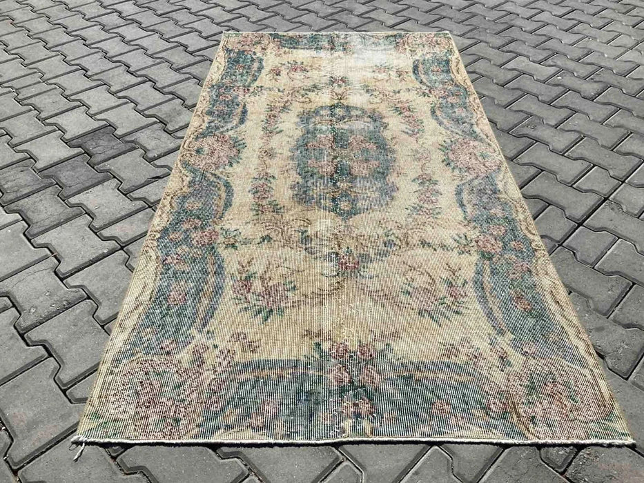 Vintage Turkish Oushak Rug 199cm x 107cm Hand Knotted