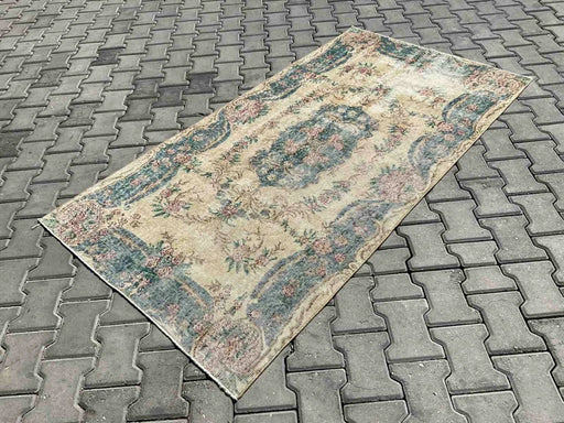 Vintage Turkish Oushak Rug 199cm x 107cm Hand Knotted