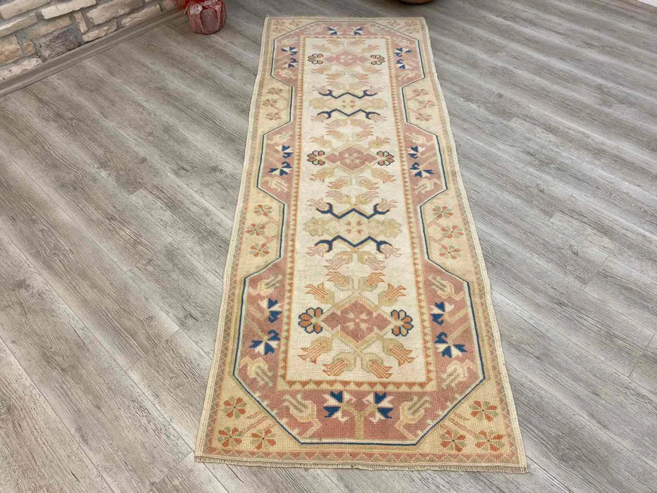 Vintage Turkish Oushak Runner Rug 229cm x 86cm