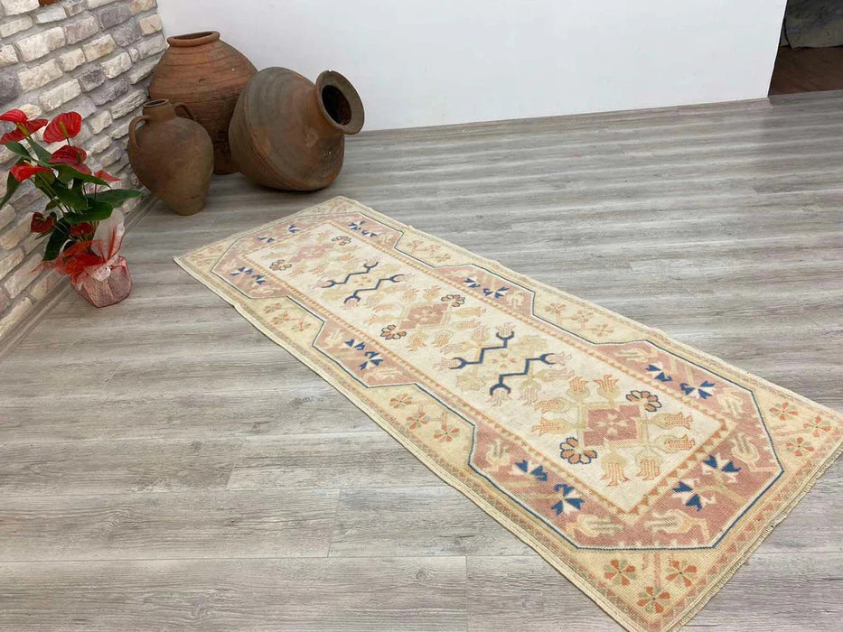 Vintage Turkish Oushak Runner Rug 229cm x 86cm