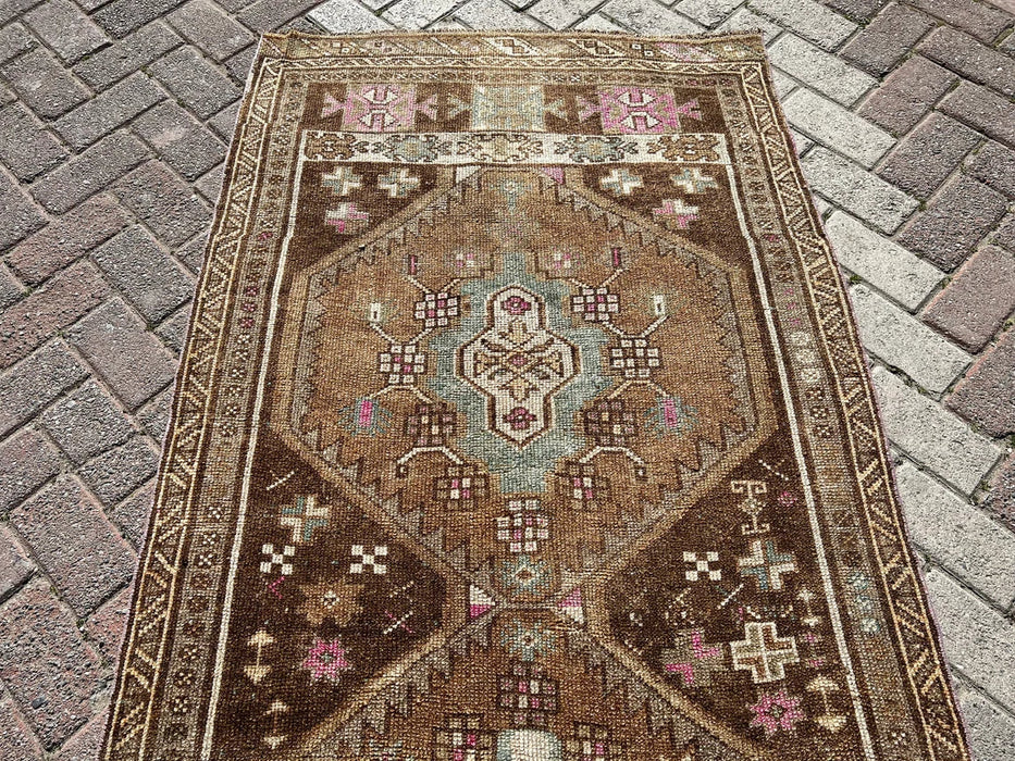 Vintage Turkish Oushak Runner Rug 372cm x 95cm