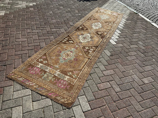 Vintage Turkish Oushak Runner Rug 372cm x 95cm