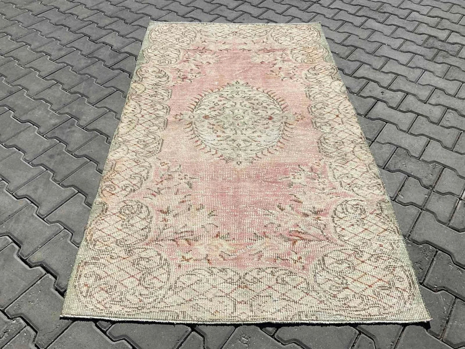 Vintage Turks vloerkleed 194 x 113 cm handgeknoopt ontwerp