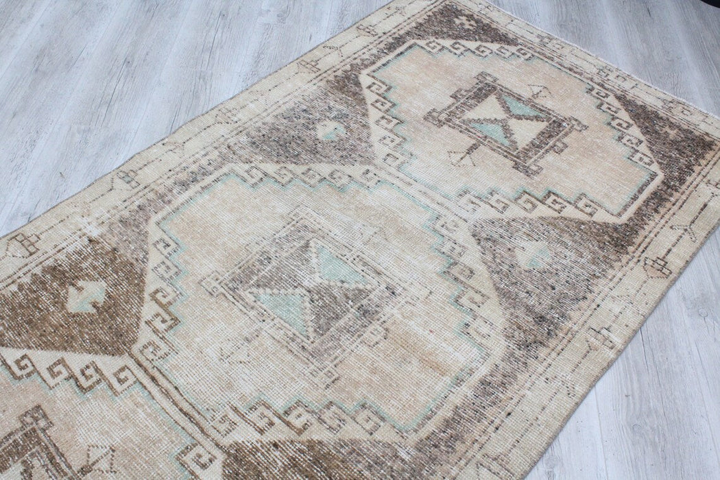 Vintage Turkish Runner Rug 106cm x 330cm Hand-Knotted