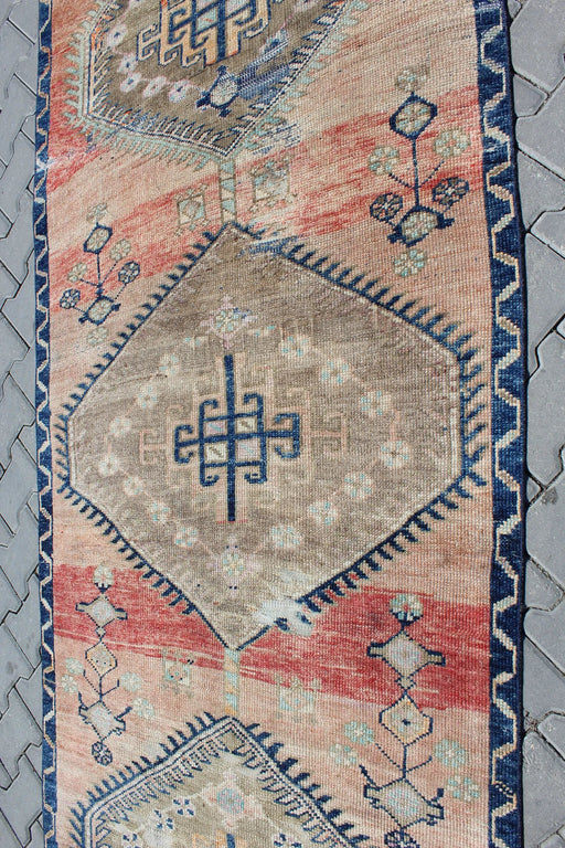 Vintage Turkish Runner Rug 119cm x 517cm Geometric Design