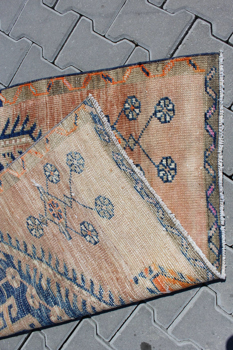 Vintage Turkish Runner Rug 119cm x 517cm Geometric Design