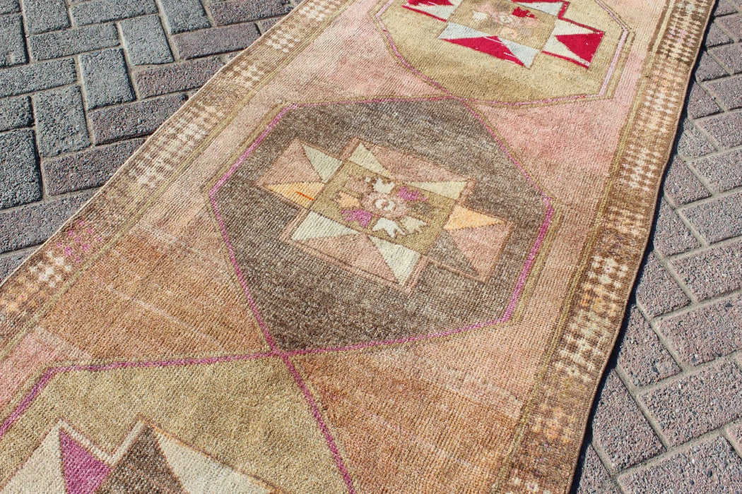 Vintage Turkish Runner Rug 93 cm x 263 cm Hand-Knotted