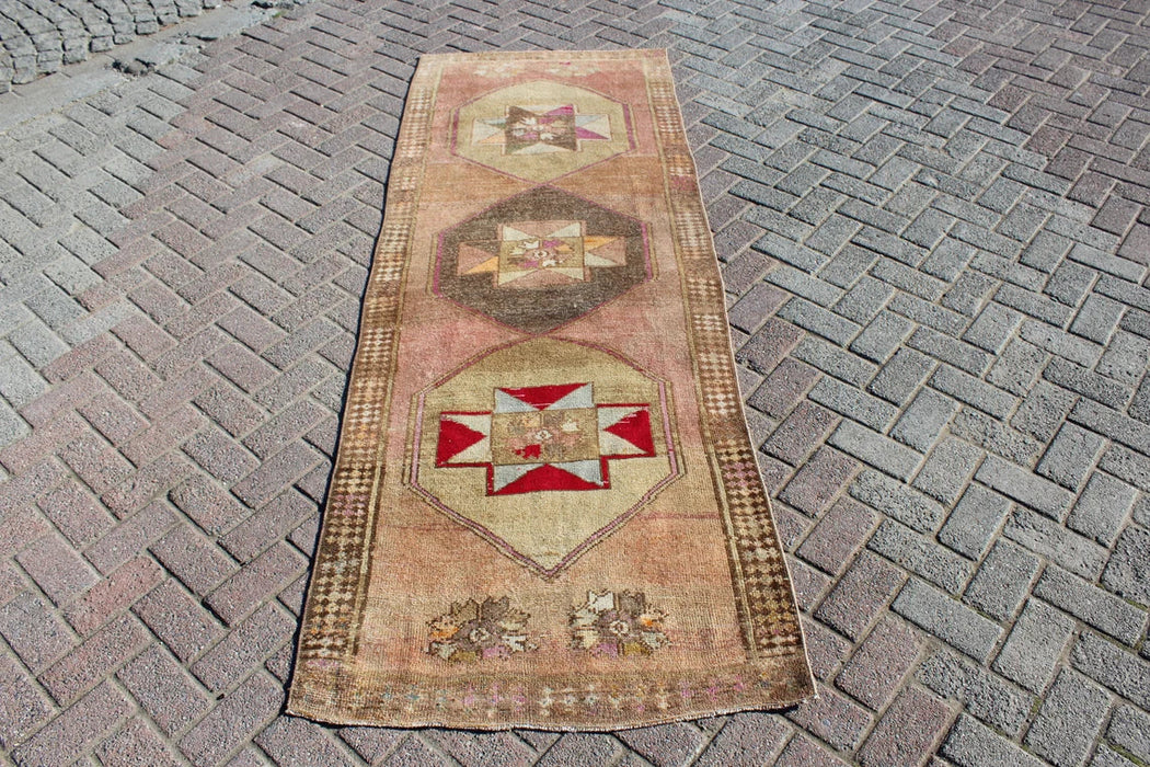 Vintage Turkish Runner Rug 93 cm x 263 cm Hand-Knotted