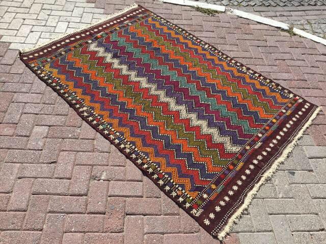 Vintage Turkish Wool Kilim Rug 142cm x 203cm #632