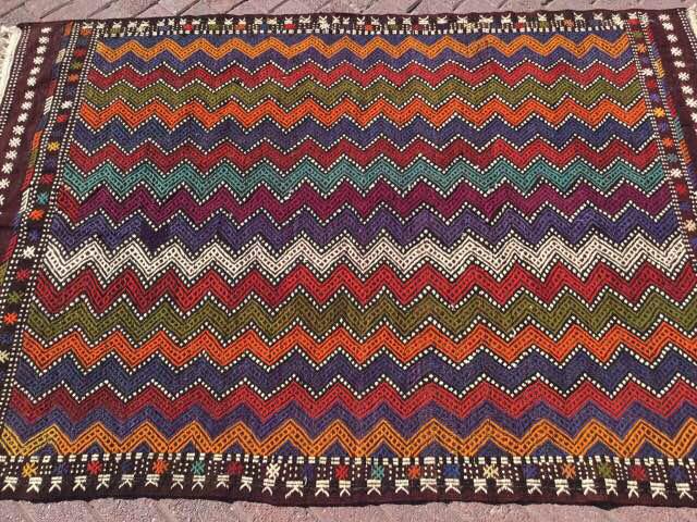 Vintage Turkish Wool Kilim Rug 142cm x 203cm #632