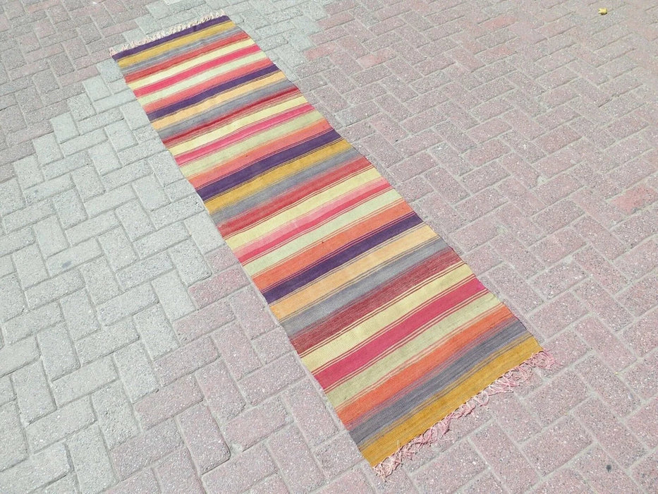 Vintage Turkish Wool Kilim Runner 236cm x 66cm