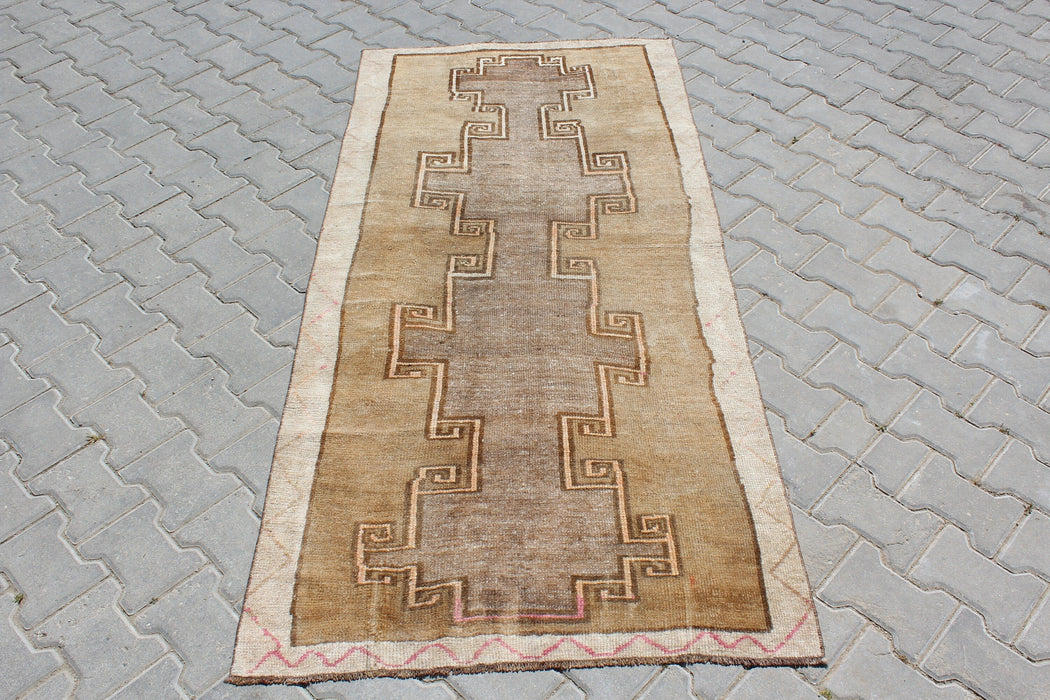 Vintage Turkish Wool Rug 96cm x 207cm Handcrafted Unique