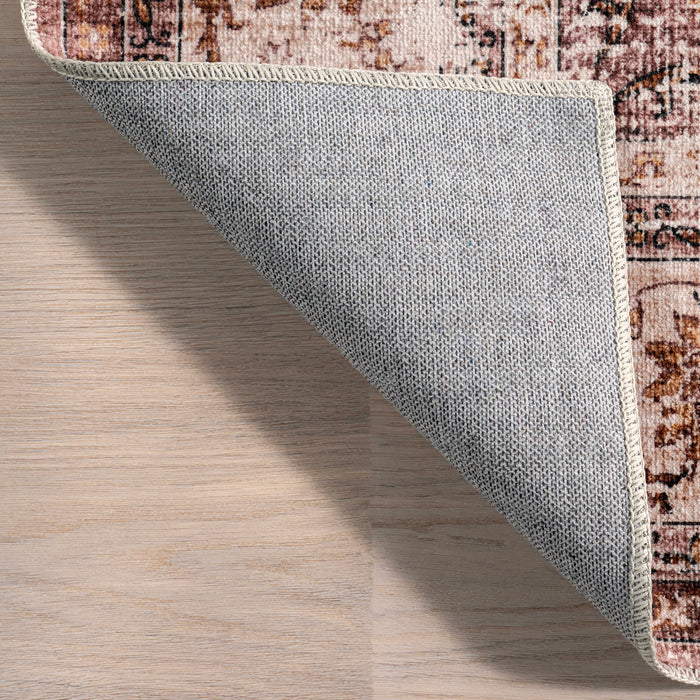 Vintage Washable Rosewood Rug 150 x 230 cm Blush