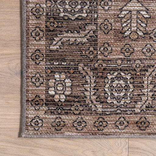 Vintage Washable Taupe Rug for Home Décor