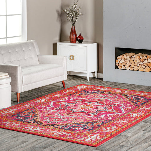 Violet Pink Bohemian Area Rug 120 cm