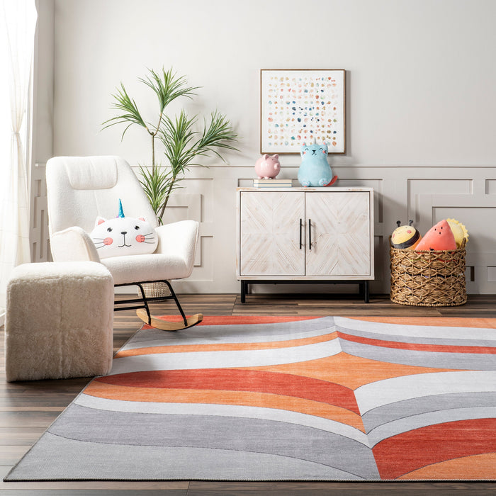 Violet Washable Kids Area Rug 120x160 cm Orange