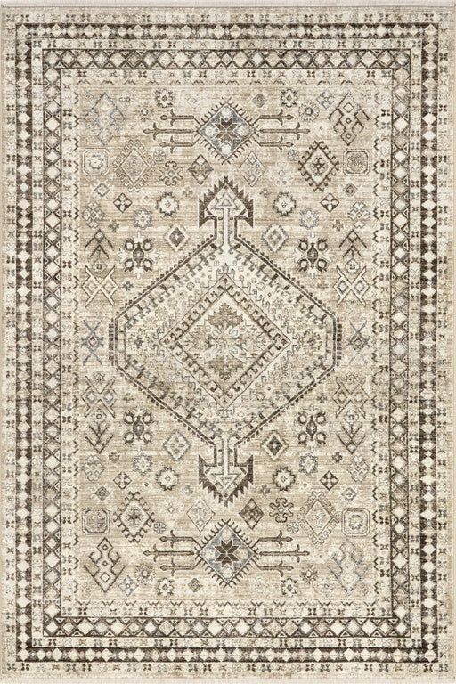 Virginia Medallion Fringe Area Rug 140x200 cm Light Brown