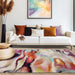 Vision Impression Modern Abstract Hand-Woven Printed Wool Flat-Pile Multicolour Rug