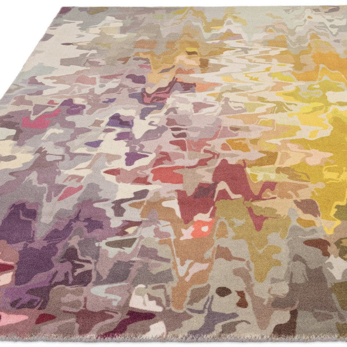 Vision Stipple Modern Abstract Hand-Woven Printed Wool Flat-Pile Multicolour Rug