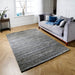 Vista Modern Plain Hand-Woven Ribbed Textured Wool Grey Rug