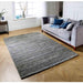 Vista Modern Plain Hand-Woven Ribbed Textured Wool Grey Rug