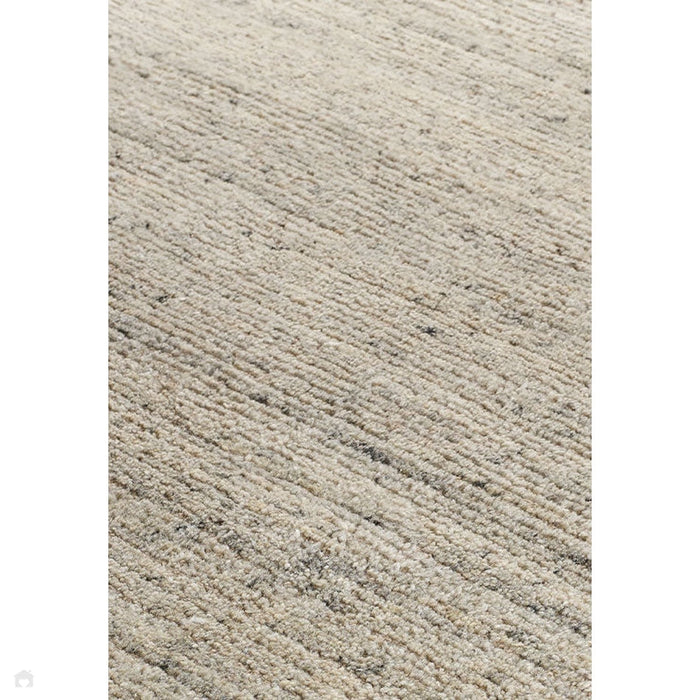 Vista Modern Plain Hand-Woven Ribbed Textured Wool Natural Cream Rug